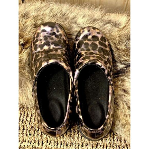Safe T Step Clogs Women SZ 7 Leopard Slip Resistant Comfort Shoes Occupational - Picture 9 of 11